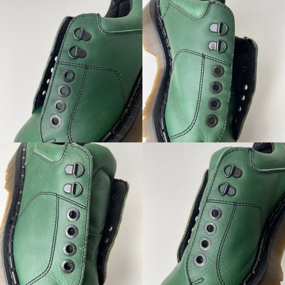 Vintage Dr. Martens England Green Greasy Platform Oxfords UK 7 - Picture 15 of 15